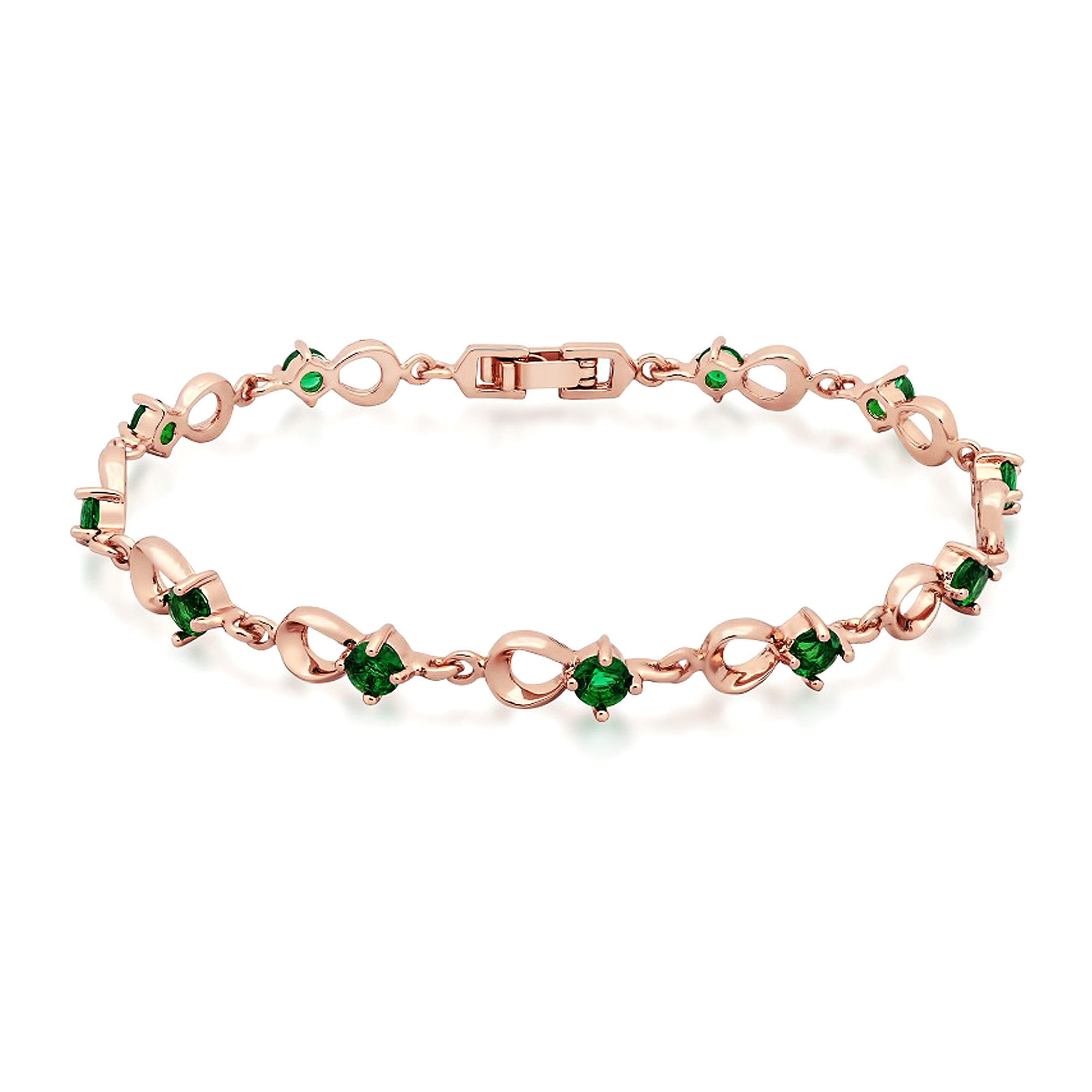 Rose gold emerald bracelet deals