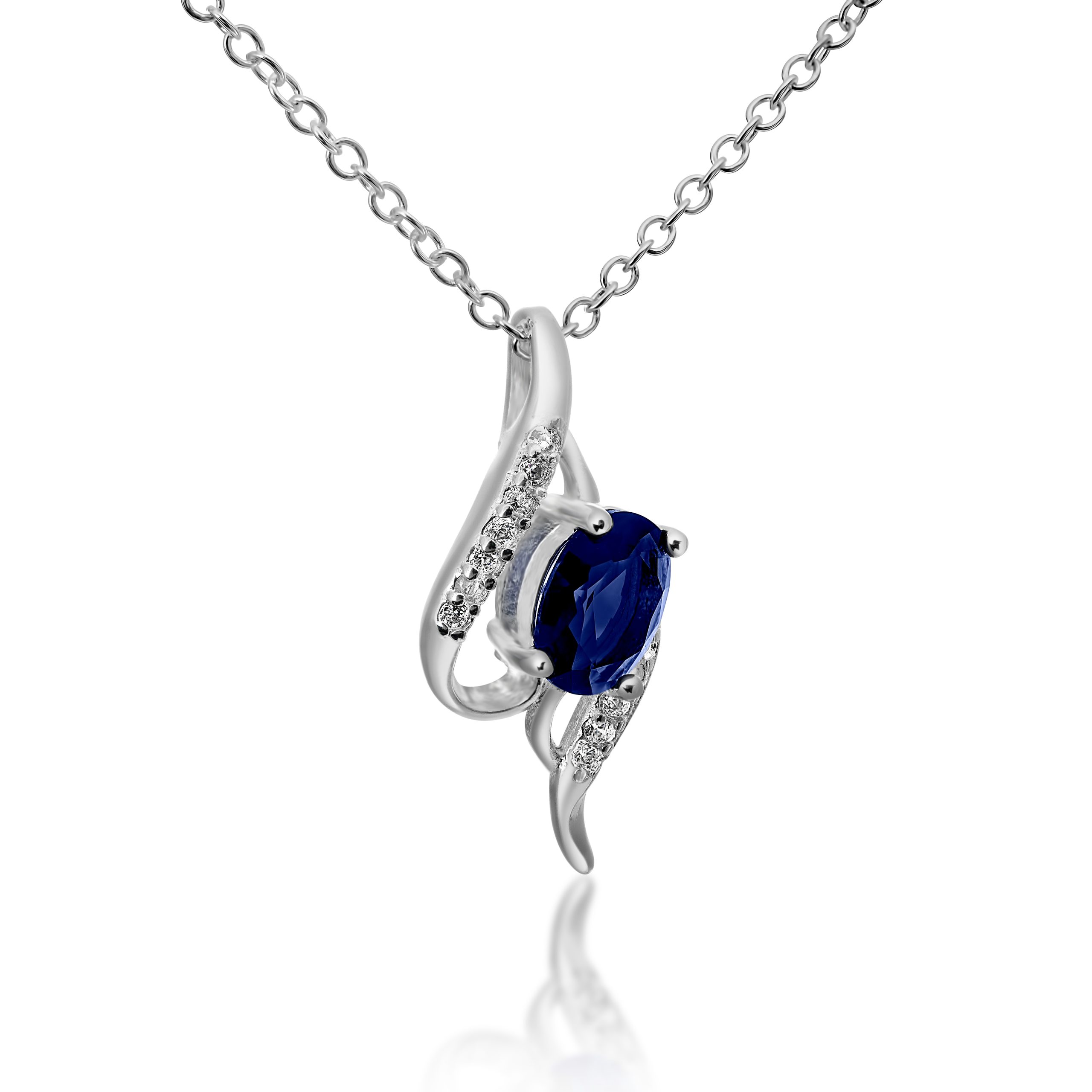 Brilliant Cut Royal Blue Pendant and Necklace