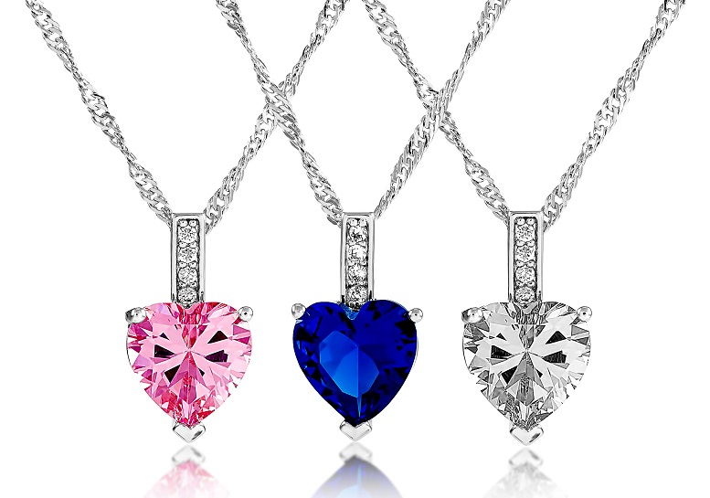 Beautiful Heart Cut Zircon Pendant Necklace Gemnations