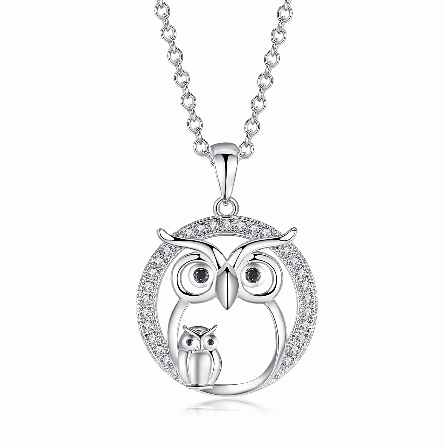Owl Necklace with Crystal Pendant Gemnation