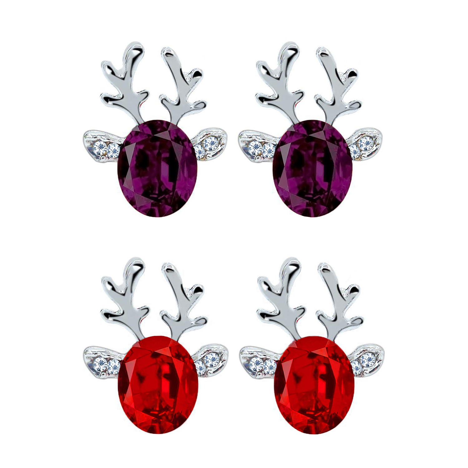 Crystal on sale reindeer earrings