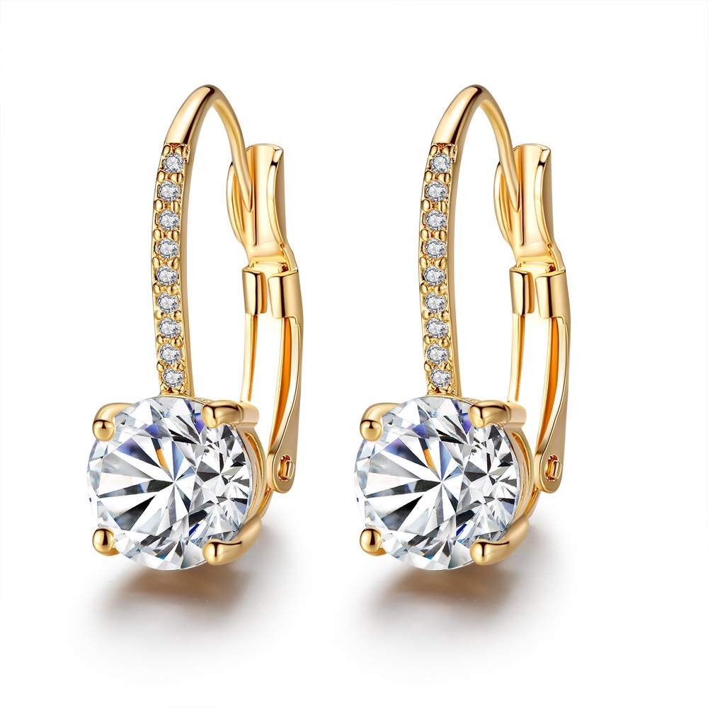 Gold lever back discount earrings