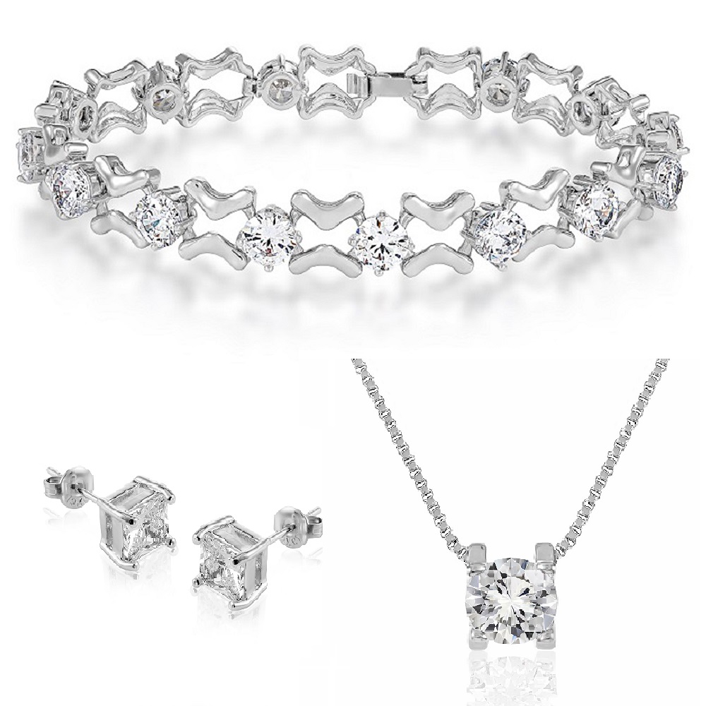 Swarovski crystal earrings discount and necklace set