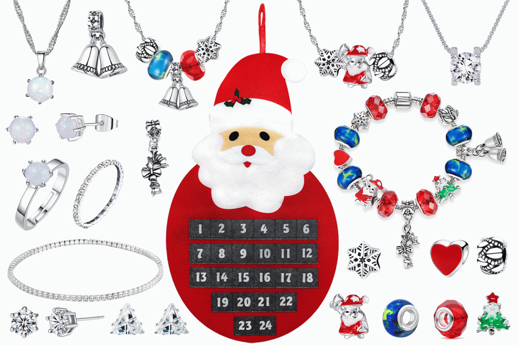 Christmas Jewellery Advent Calendar With Gifts Made With Crystals From Christmas Jewellery Advent Calendar With Gifts Made With Crystals From