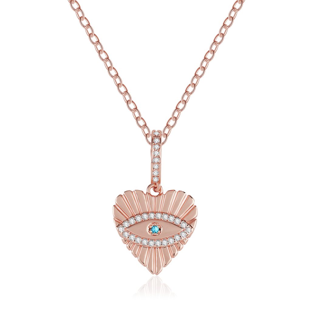 Evil Eye Pendant Rose Gold with Crystals from Swarovski Gemnations