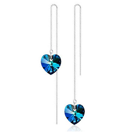 Swarovski blue heart earrings deals