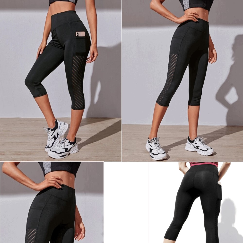 Ladies Cropped 3/4 Leggings/Yoga Pants High Waist Fitness Leggings with  Pockets – Gemnations