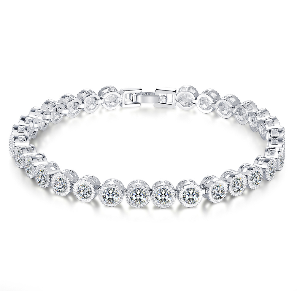Silver Tone Cubic Zirconia Tennis Bracelet Gemnations