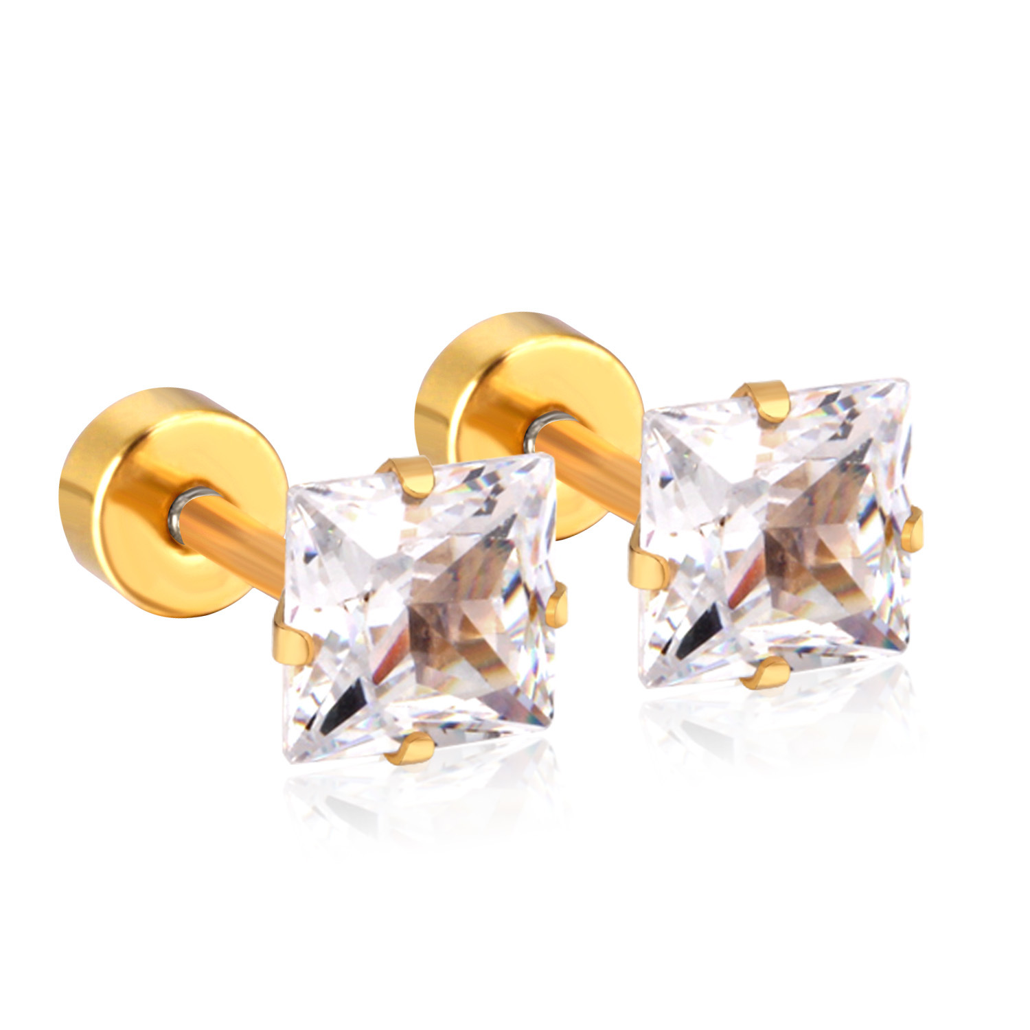 Square crystal deals stud earrings