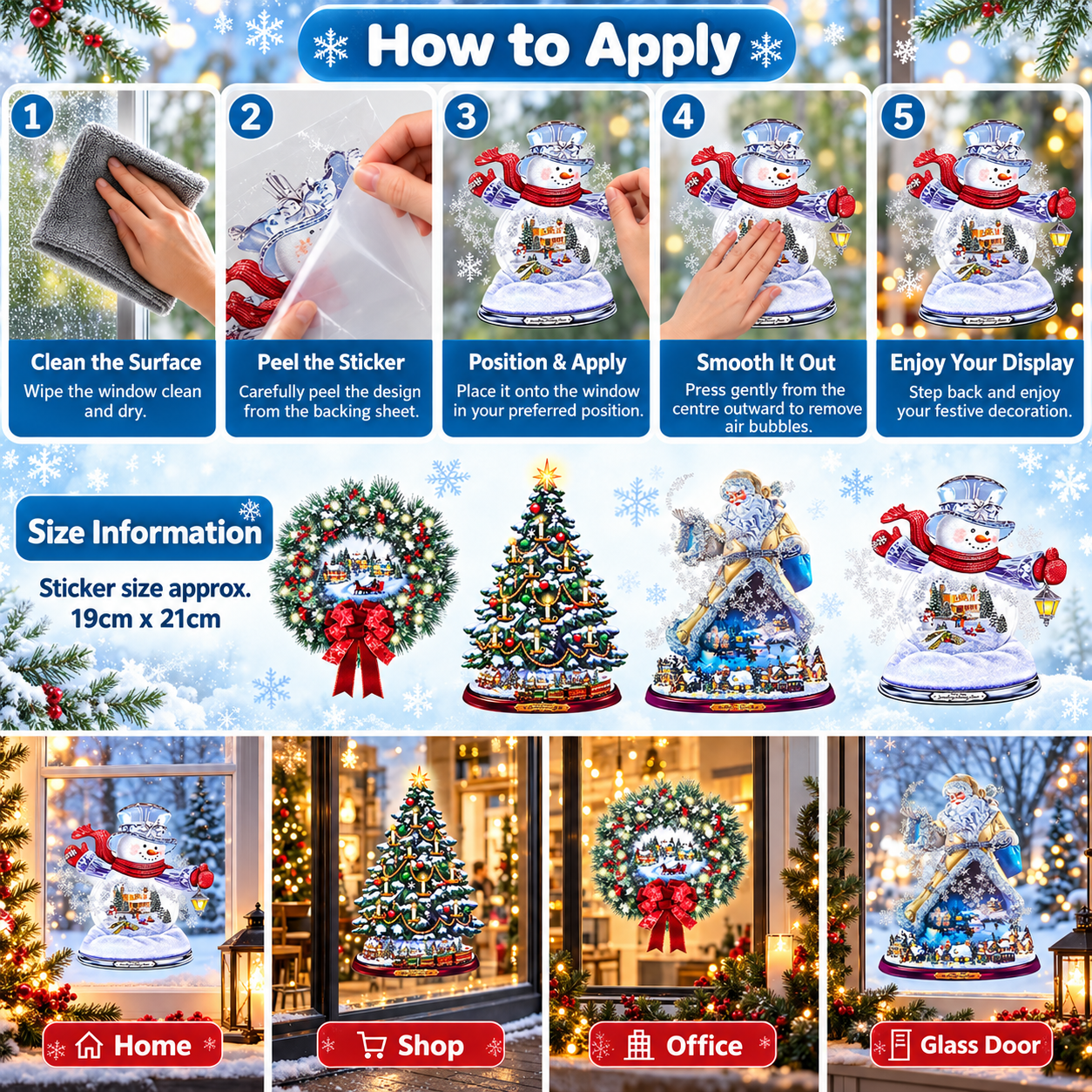 Christmas Window Stickers_ Apply & Display