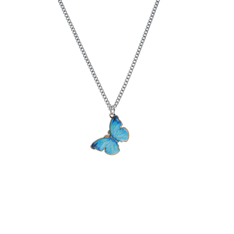 Turquoise butterfly necklace sale