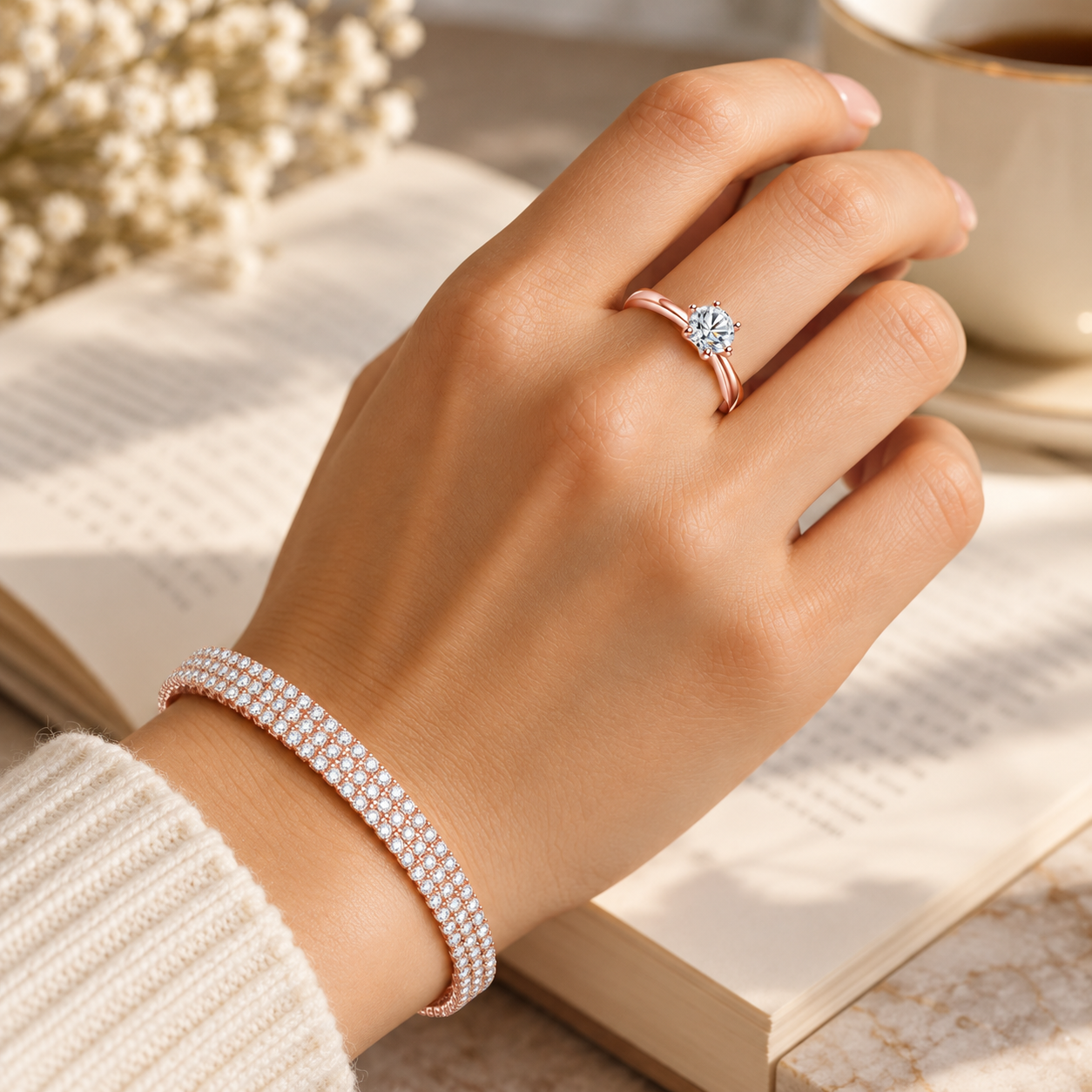 Rose Gold Sparkle and Cozy Elegance