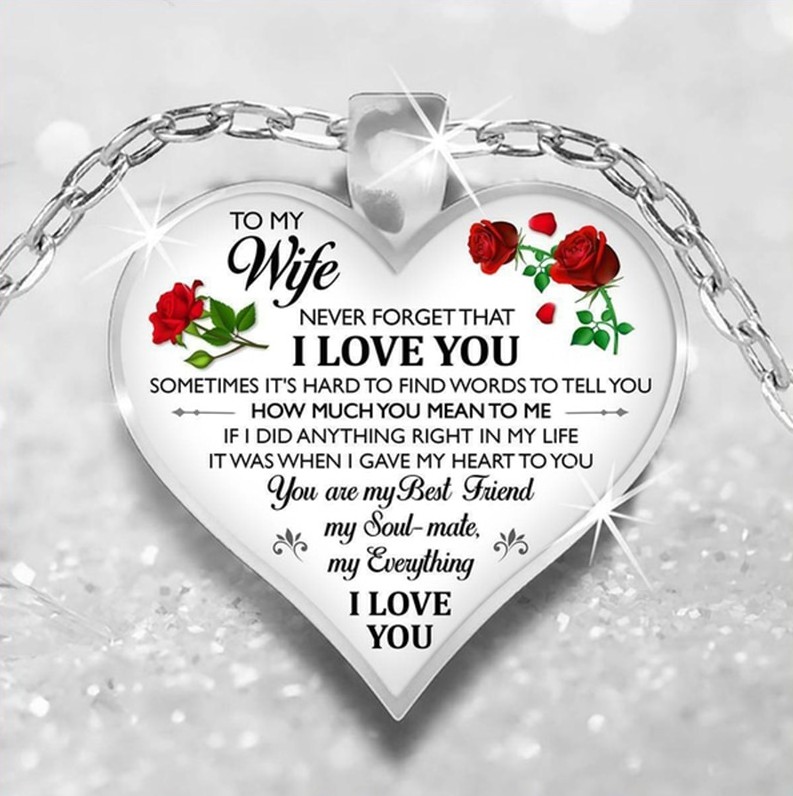 To my on sale wife heart necklace