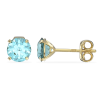9ct Gold Cubic Zirconia March Birthstone Aquamarine Stud Earrings