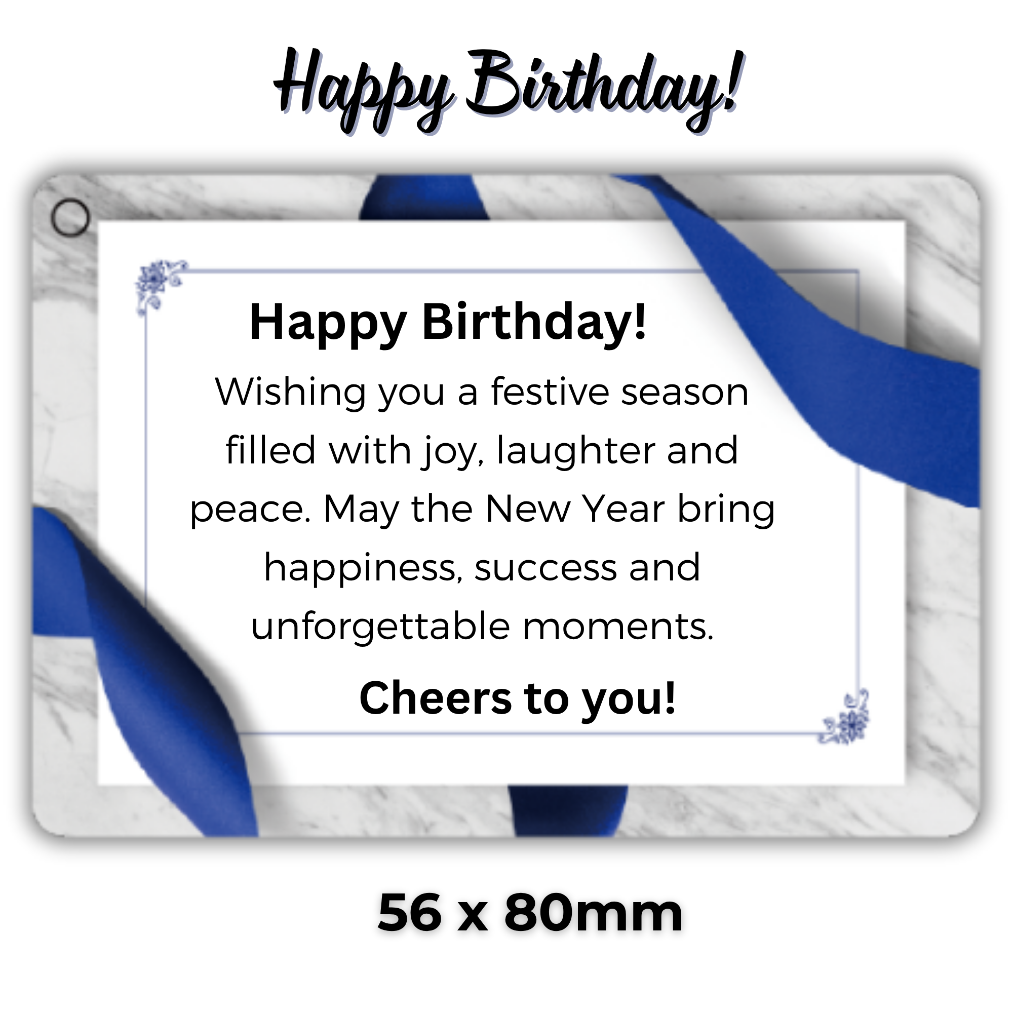 Blue card-Birthday-Measurement