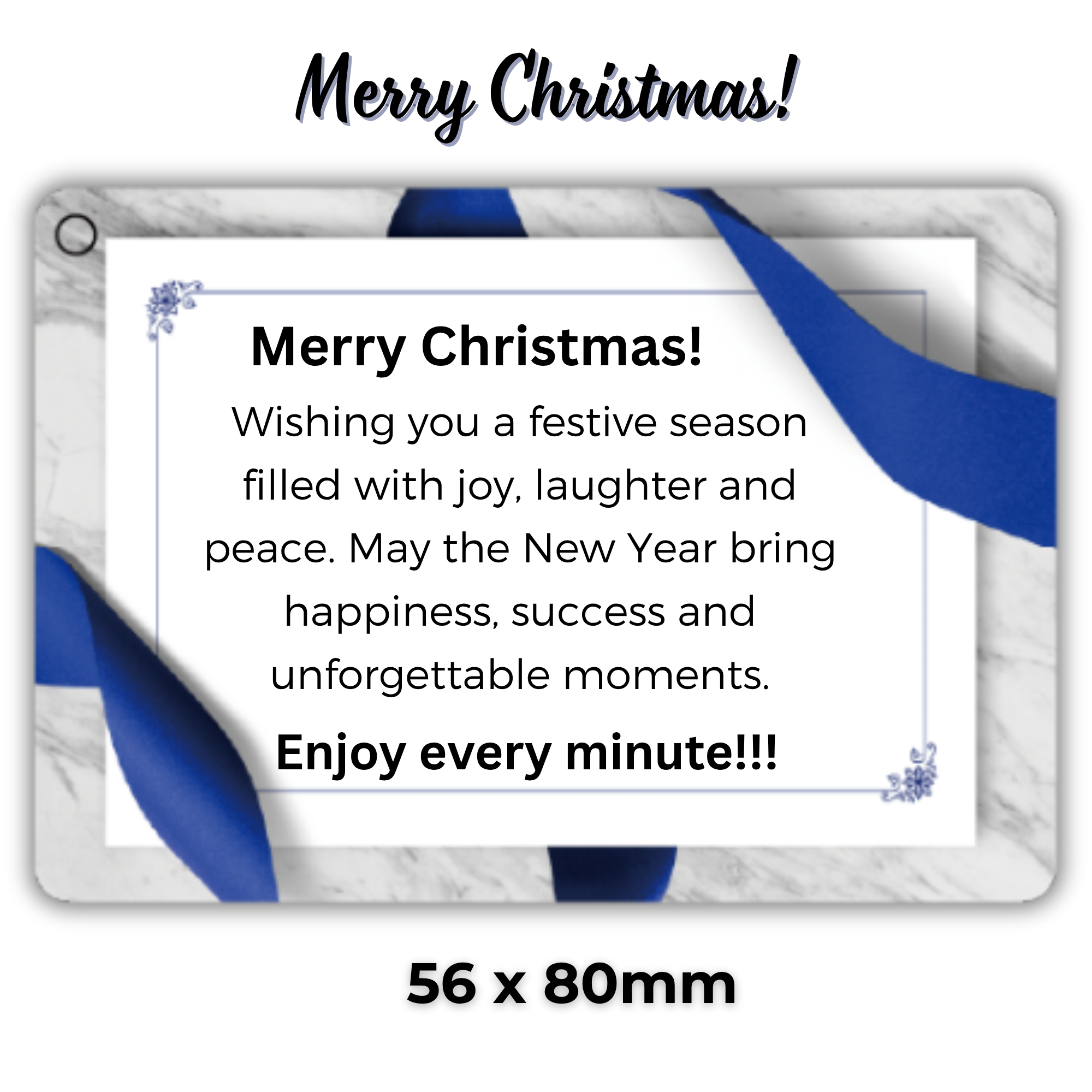 Blue card-Christmas-Measurement